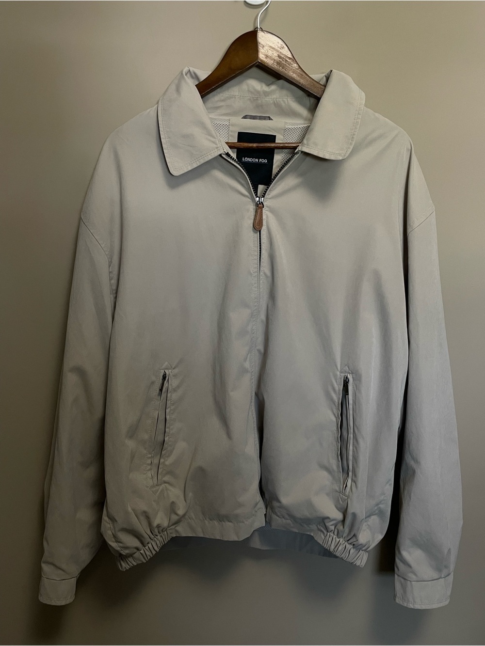 London Fog Tan Wind Breaker Car Coat Men’s XL